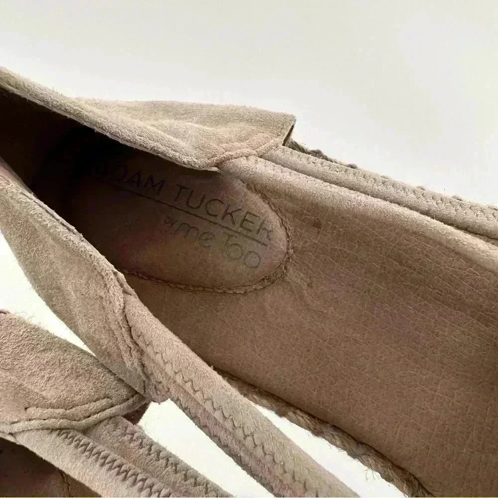 New Adam tucker flats Patton14 size 9 beige suede dorsay crocheted Espadrilles